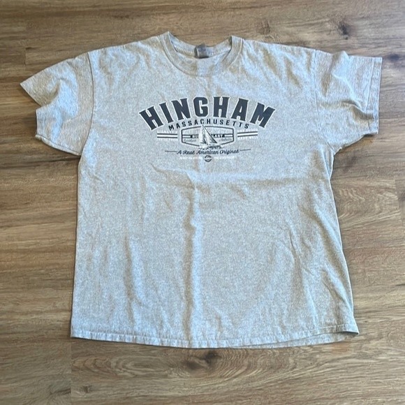 Gildan Tops - Hingham MA Gildan Cotton Grey T-Shirt